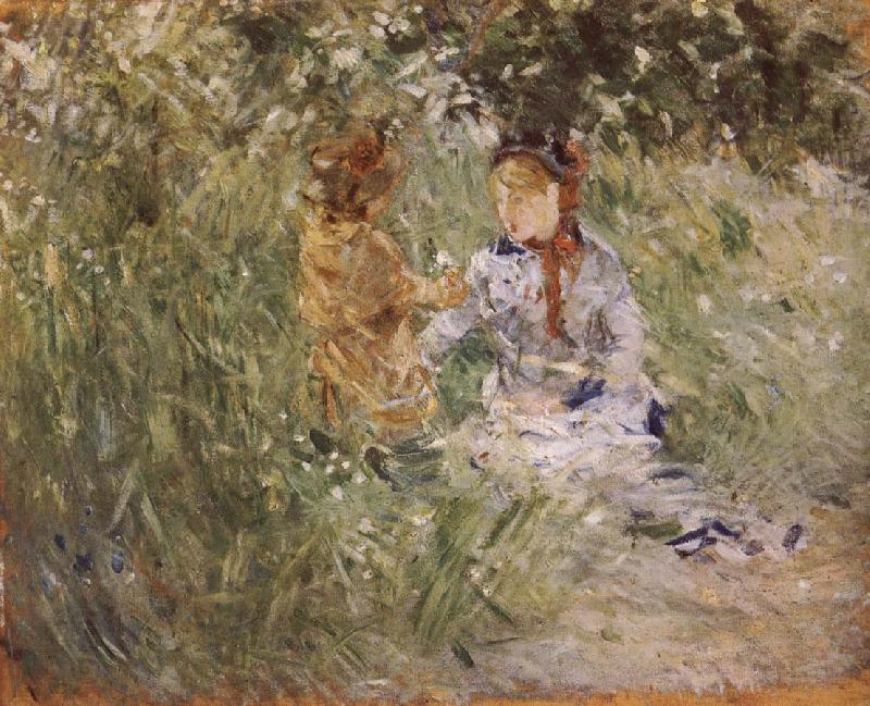 Berthe Morisot Mother and her son in the garden China oil painting art